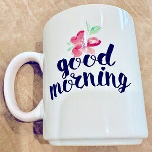 “Good Morning” 11oz Floral White Mug by love your mug